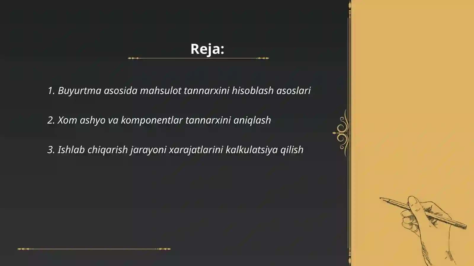 Maxsulot tannarxini kalkulatsiya qilishning buyurtmali usuli 2