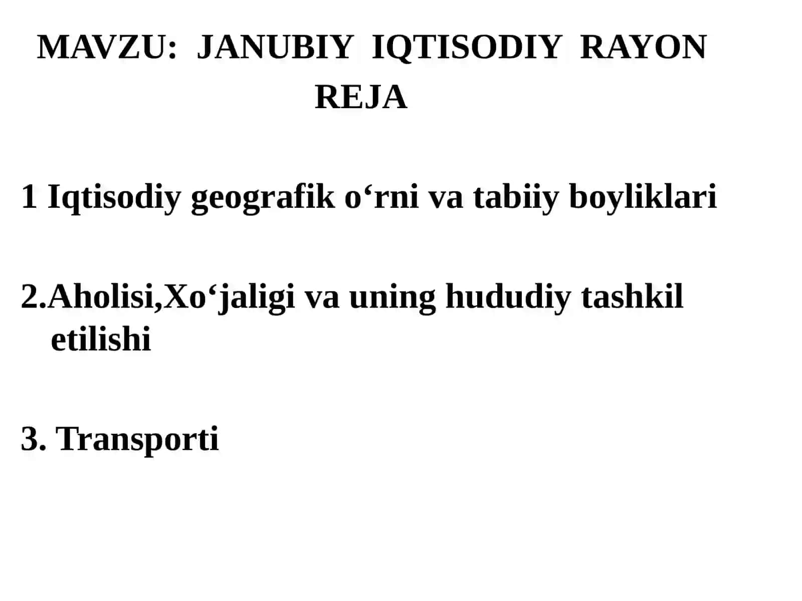 JANUBIY IQTISODIY RAYON 2