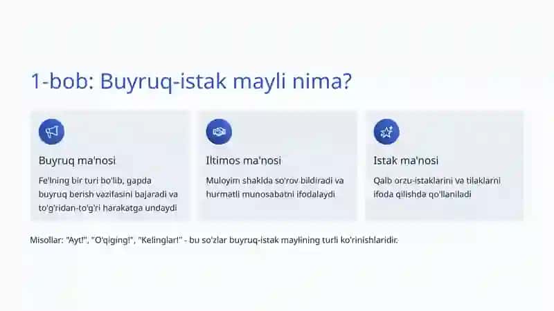 Buyruq-istak mayli 2
