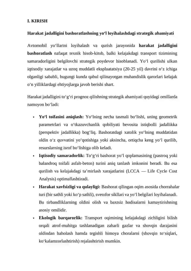 SHAHAR YO‘LLARI VA KO‘CHALARI ELEMENTLARINING KO‘RSATKICHLARINI ANIQLASH 2
