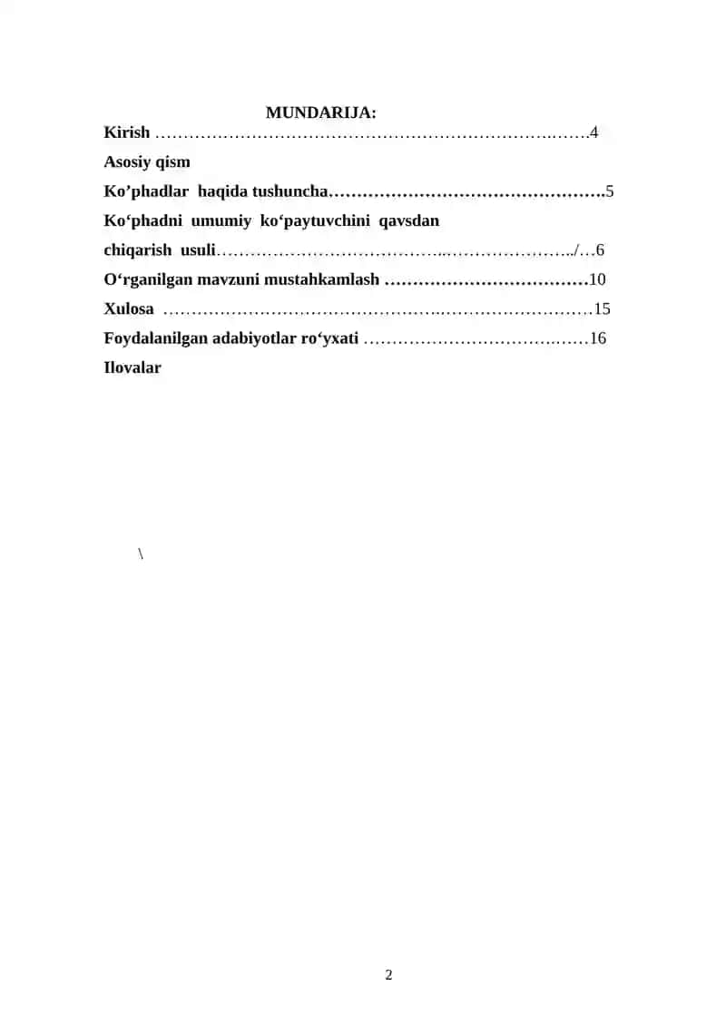 OCHIQ DARS MATEMATIKA 2