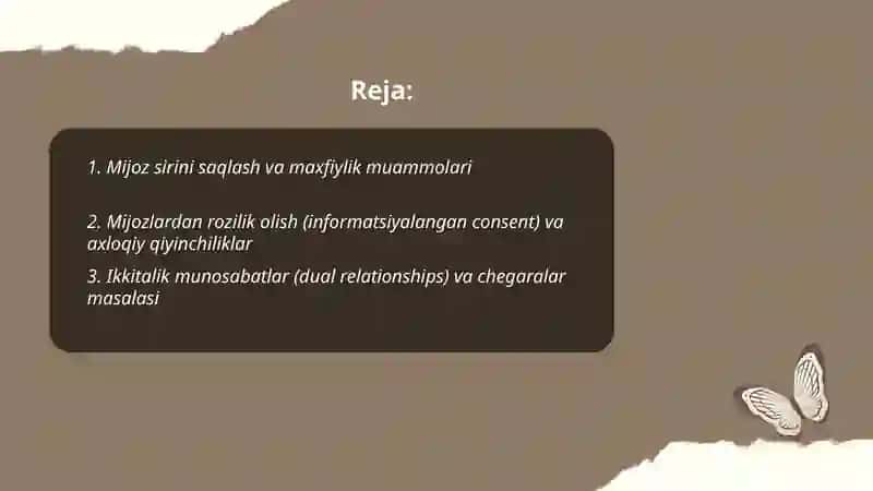 Mijoz sirini saqlash va maxfiylik muammolari 2