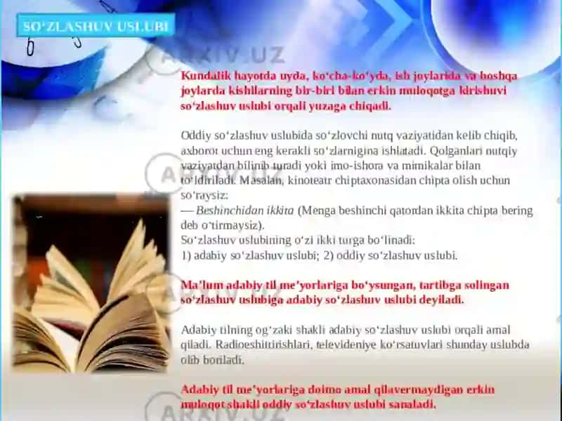 SO‘ZLASHUV USLUBI 2
