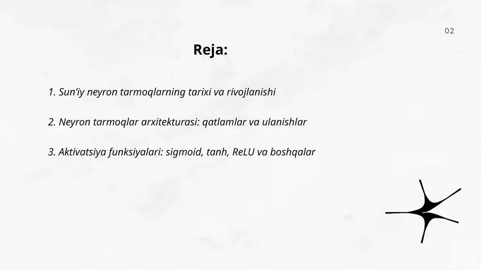Sun’iy neyron tarmoqlari 2