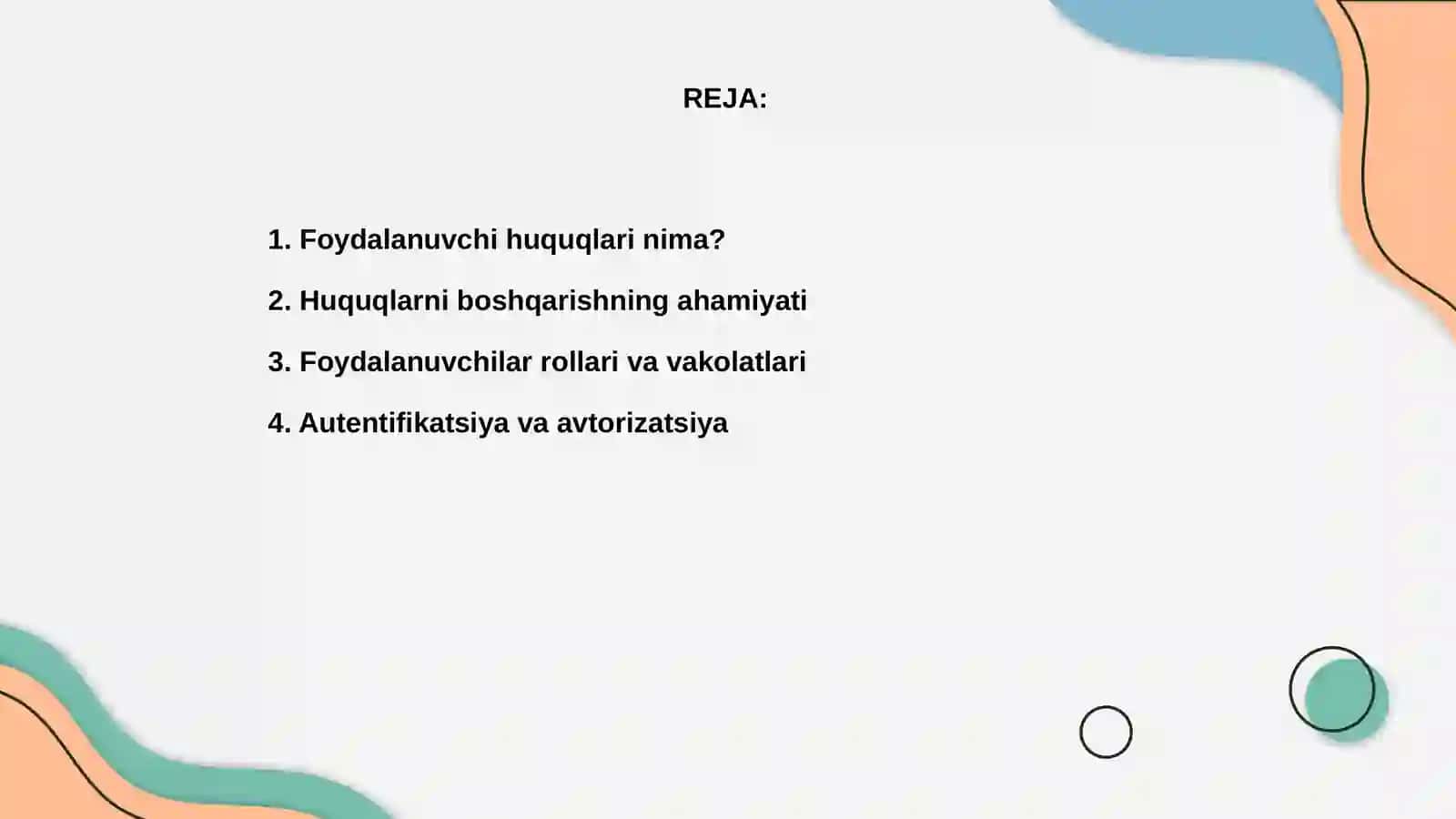 Foydalanuvchi huquqlarini boshqarish 2