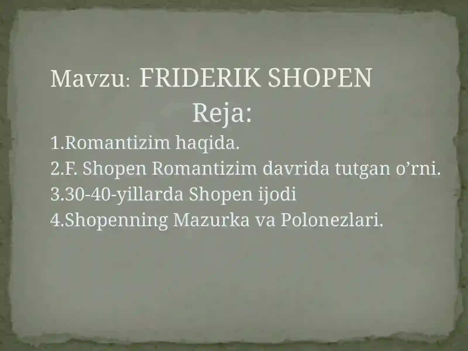 FRIDERIK SHOPEN 2