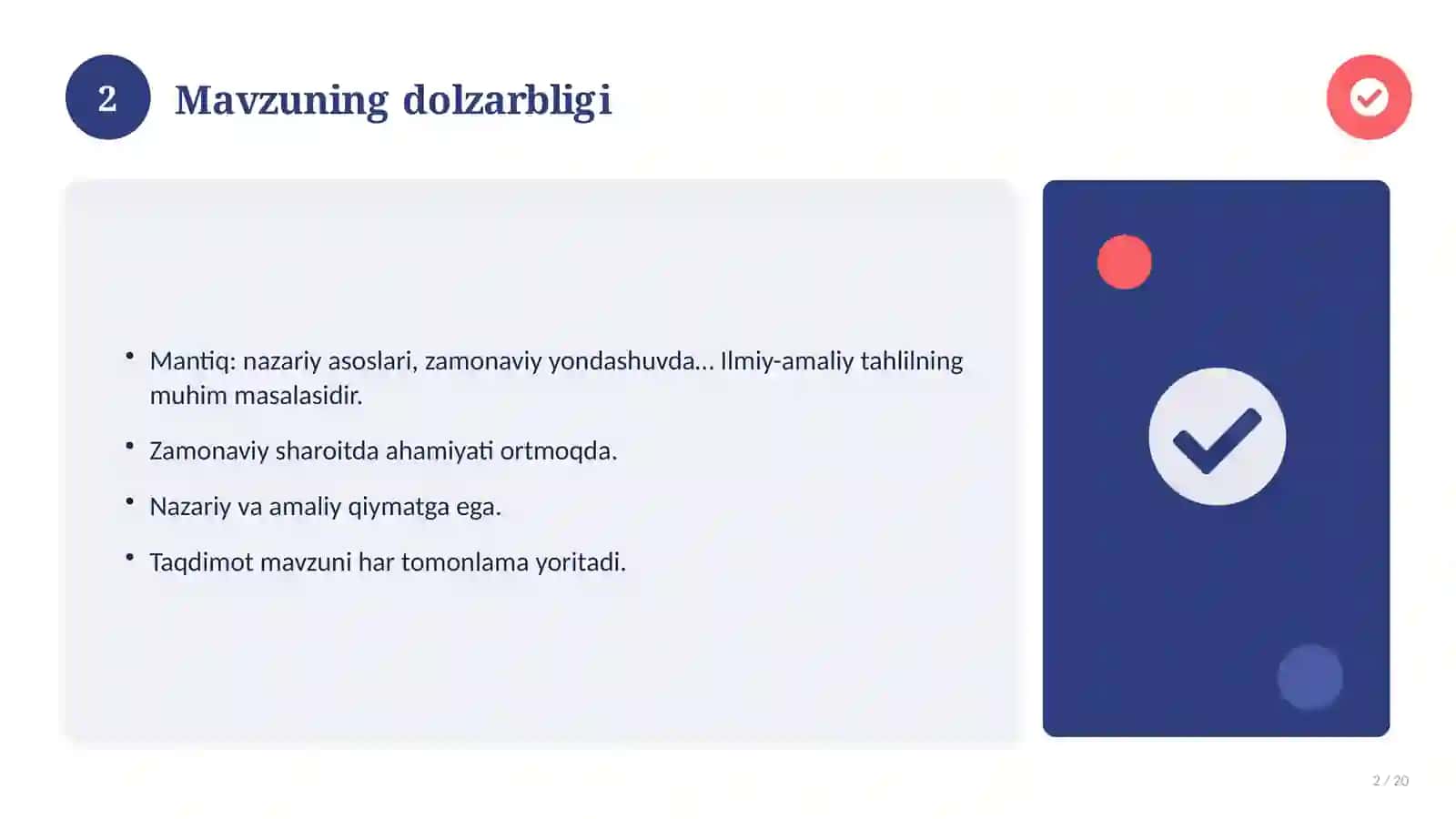 Mantiq: nazariy asoslari, zamonaviy yondashuvda (Esse) 2