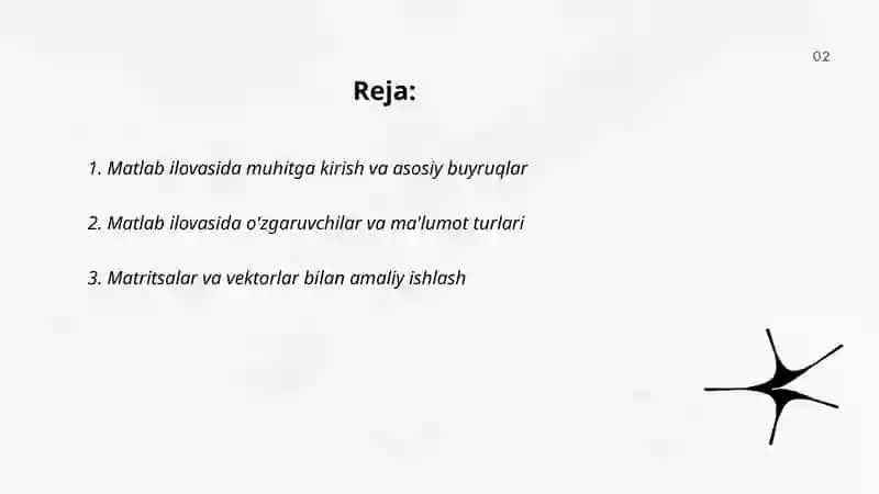Matlab ilovasida dasturlashni qollash 2