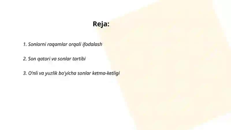Sonlarni raqamlar orqali ifodalash 2