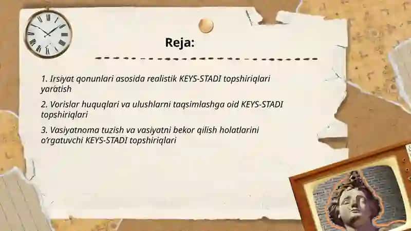 Irsiyat qonunlari asosida KEYS-STADI topshiriqlari yaratish 2