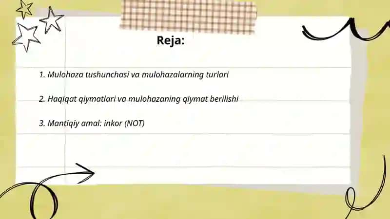 Mulohazalar va ular ustida amallar 2