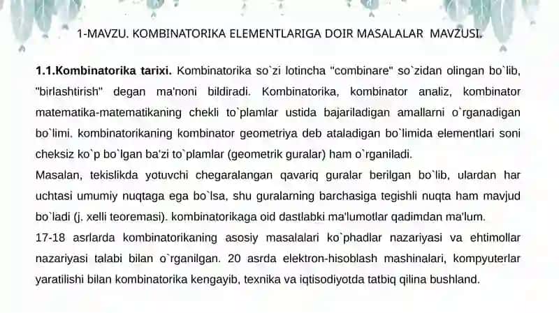 Ehtimollar nazariyasi va matematik statistika 2