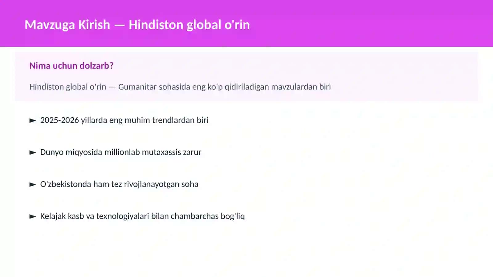 Hindiston global o'rin 2