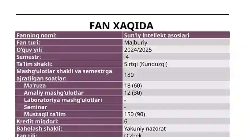 Sun'iy intellekt asoslari 2
