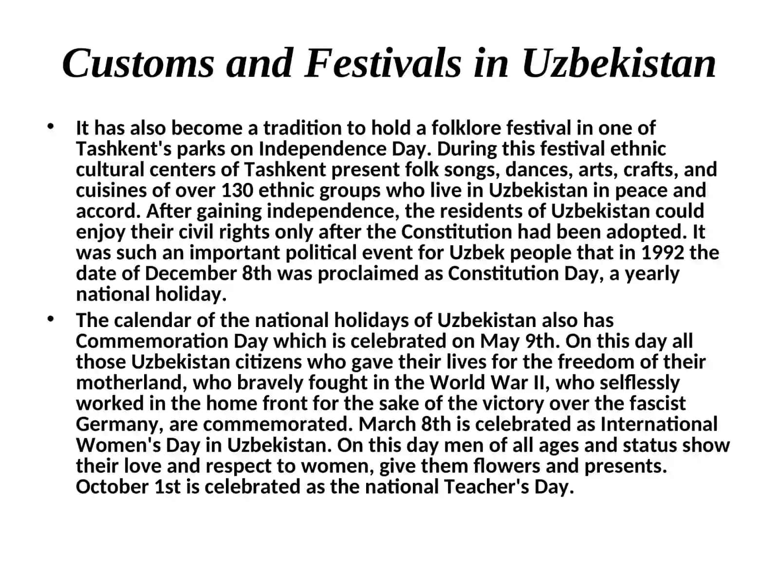 Customs and Festivals in Uzbekistan 2