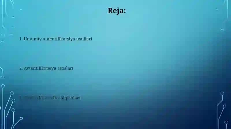 Autentifikatsiya usullari 2