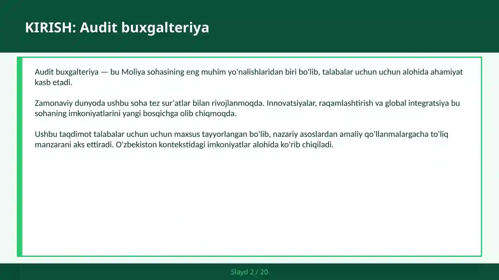 Audit buxgalteriya 2