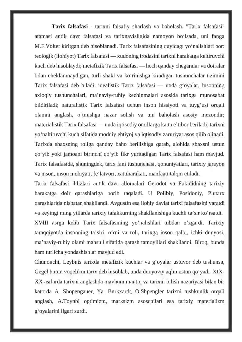 TARIX FALSAFASI VA SIVILIZATSIYA MADANIYATI 2
