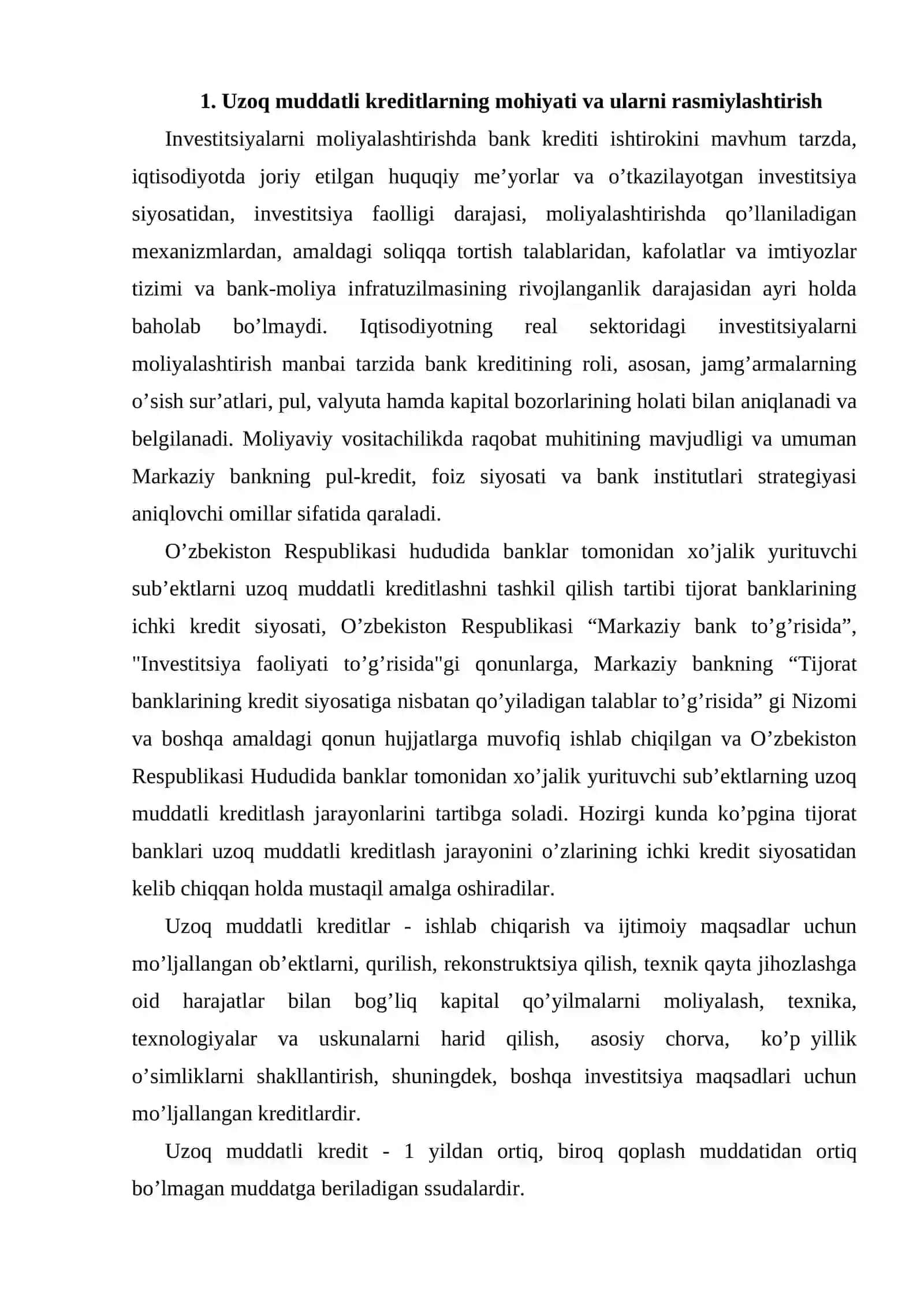 Investitsiya faoliyatini kreditlash 2