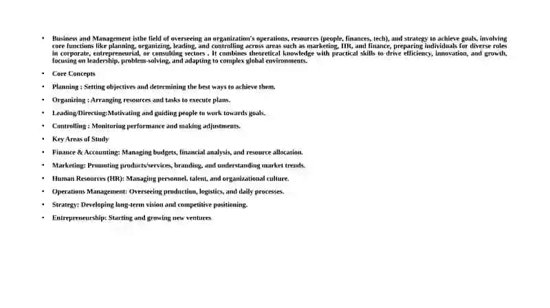 Business and Management 2