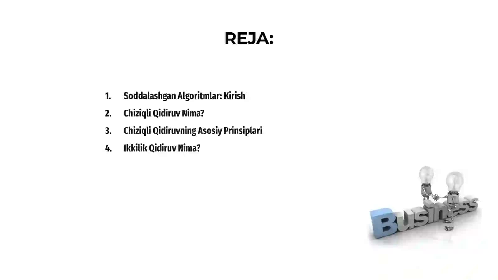 SODDA ALGORITMLAR: QIDIRUV 2