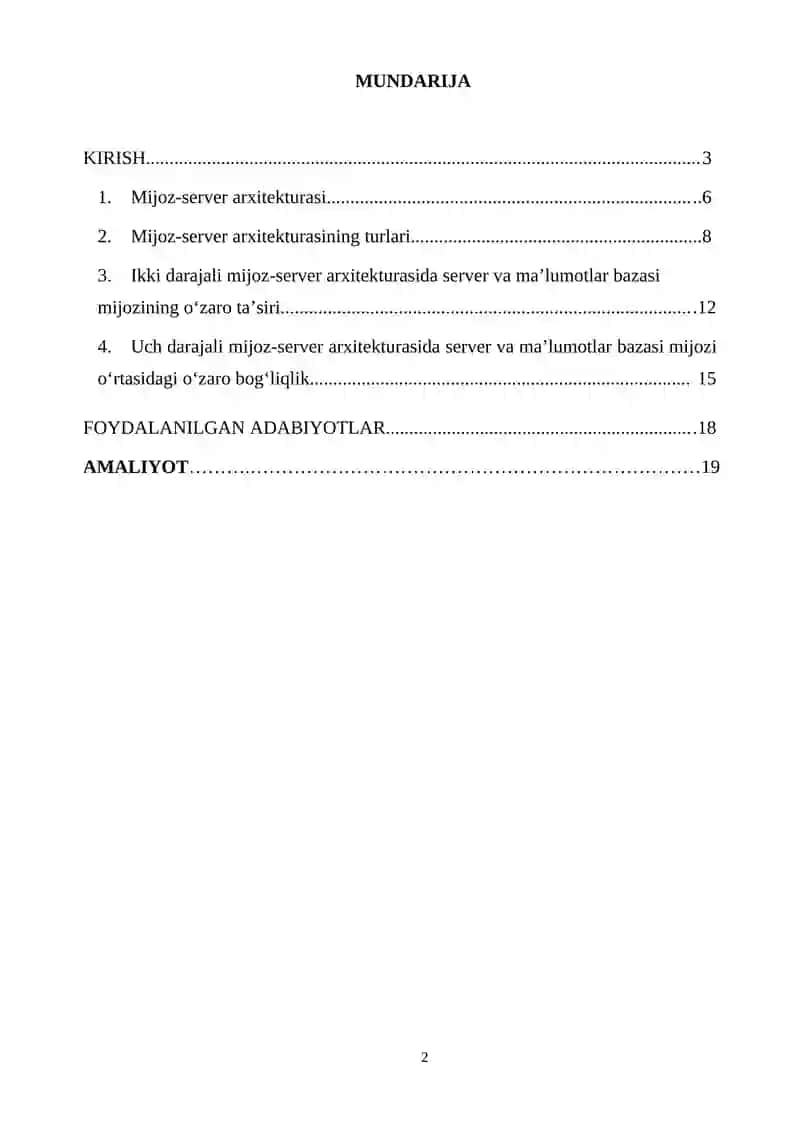Mijoz-server arxitekturasi 2