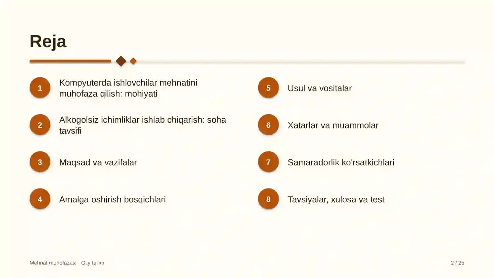 alkogolsiz ichimliklar ishlab chiqarishda kompyuterda ishlovchi xodimlar mehnatini muhofaza qilish 7710 2