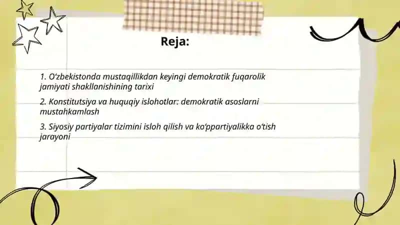 Oʻzbekistonda demokratik fuqarolik jamiyati asoslarining shakllanishi 2