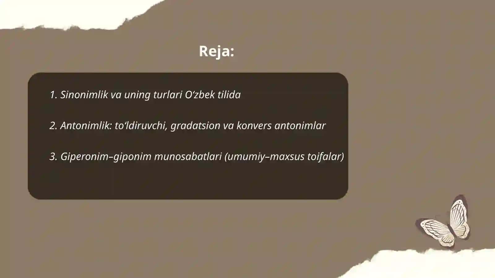 Oʻzbek tilida leksik semantik paradigmatik munosabatlar 2