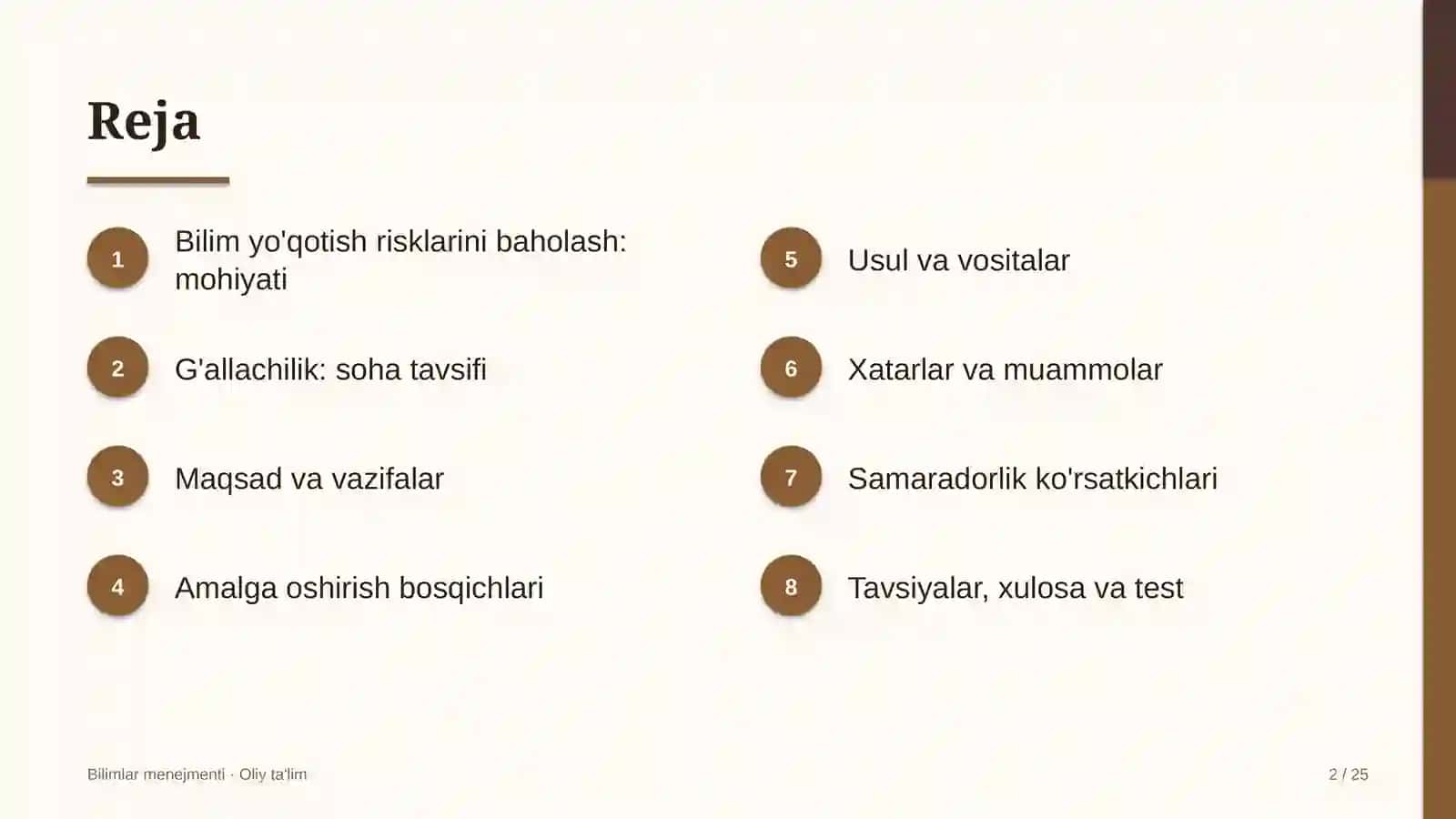 G'allachilikda bilim yo'qotish risklarini baholash 2