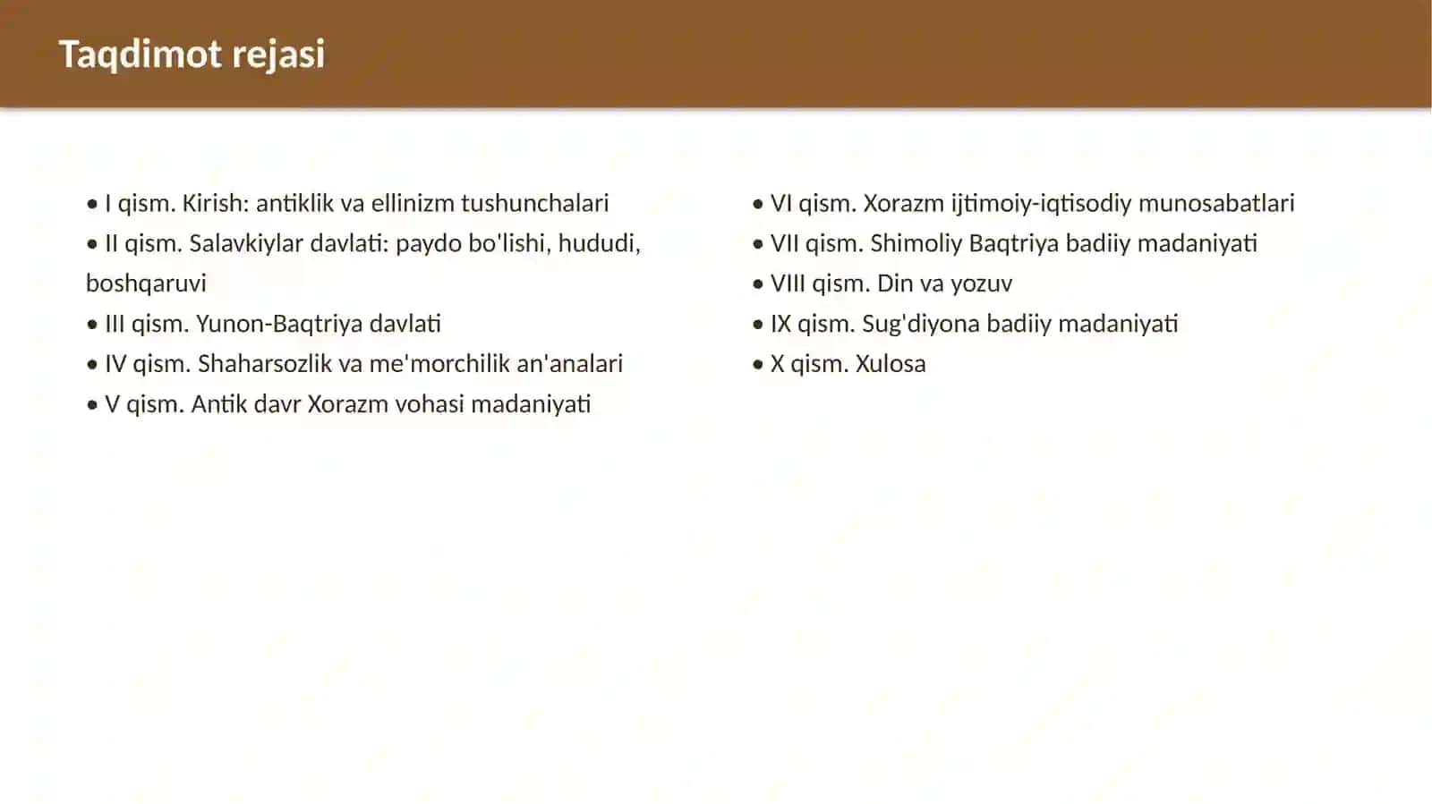 Antik davr madaniyati va san'ati tarixi 2