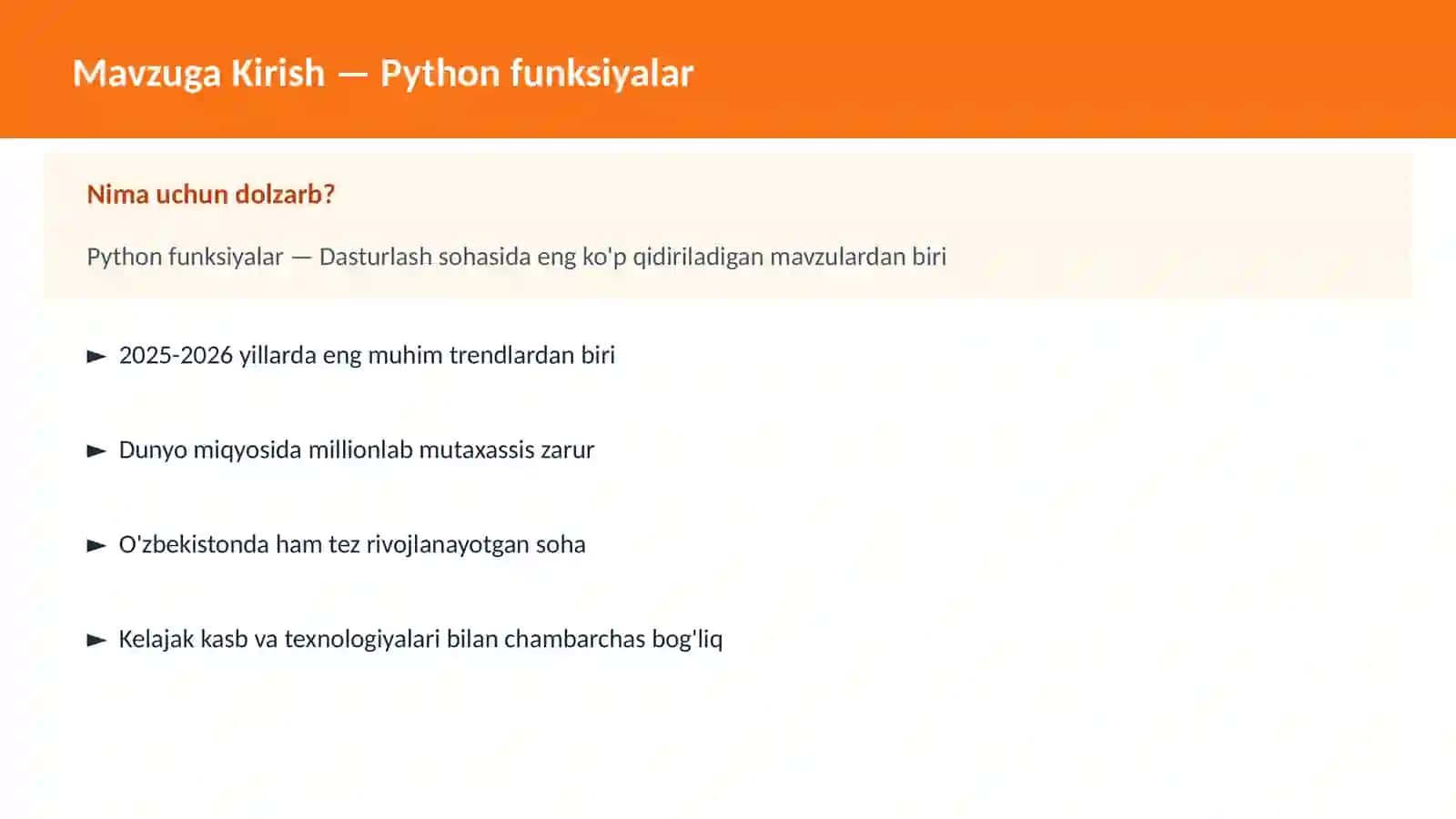 DASTURLASH | PYTHON DASTURLASH 2