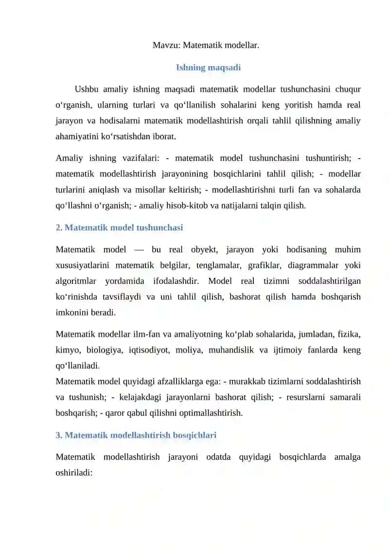 Matematik modellar 2
