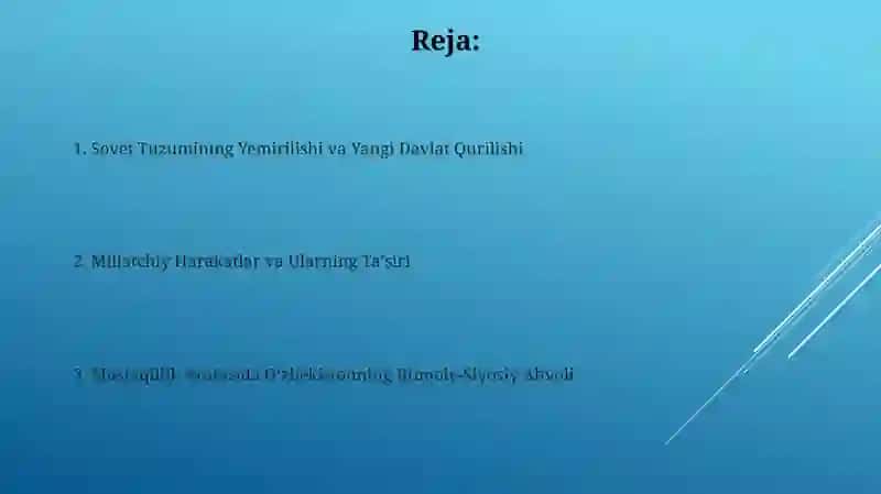 Mustaqillikka erishish arafasida O'zbekistonda ijtimoiy siyosiy o'zgarishlar 2