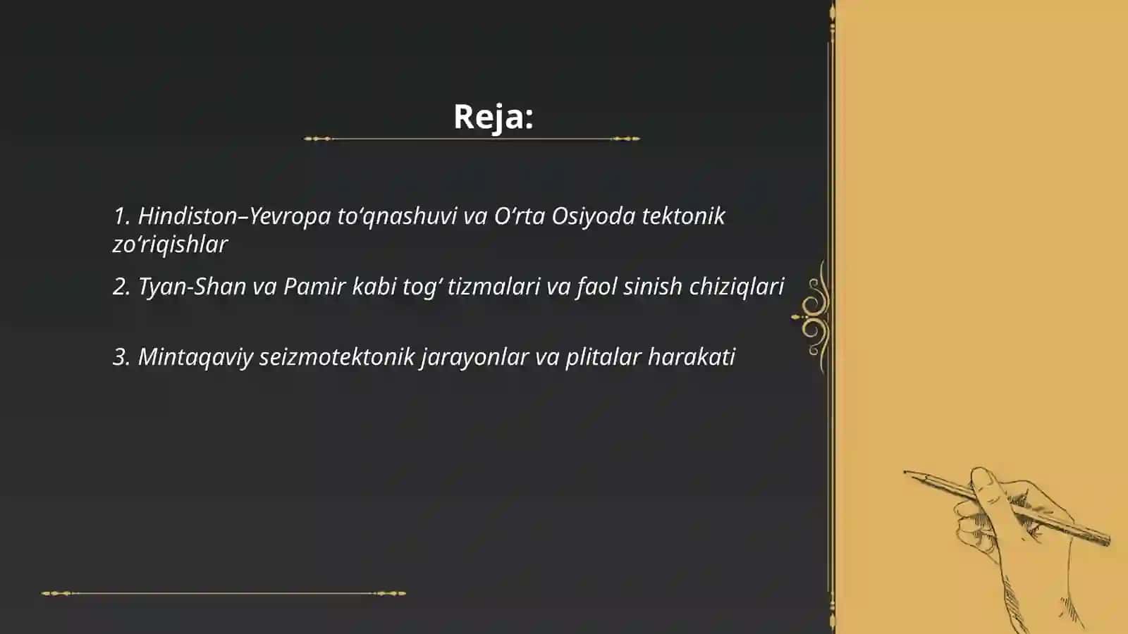 Oʻrta Osiyoda zilzila jarayoni 2