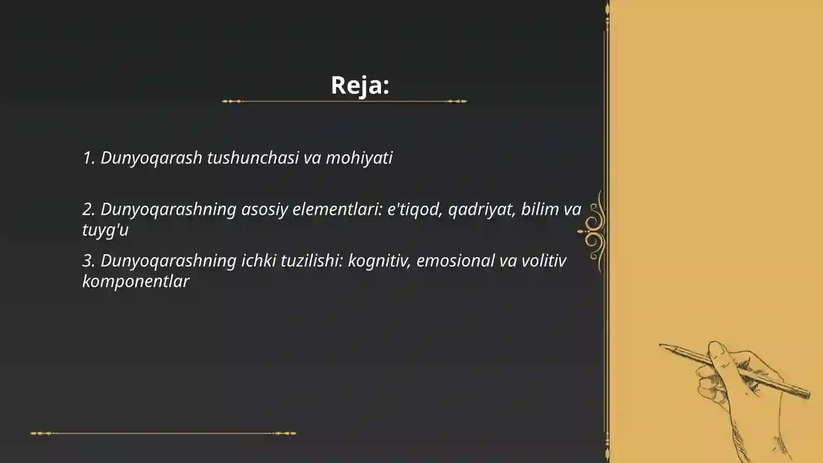 Dunyoqarashning mohiyati, tuzilishi va asosiy funksiyalari 2