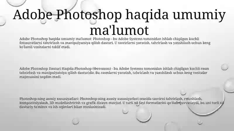 Adobe Photoshop Dasturi Haqida 2