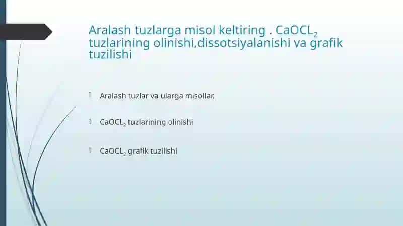 Aralash tuzlar . 2