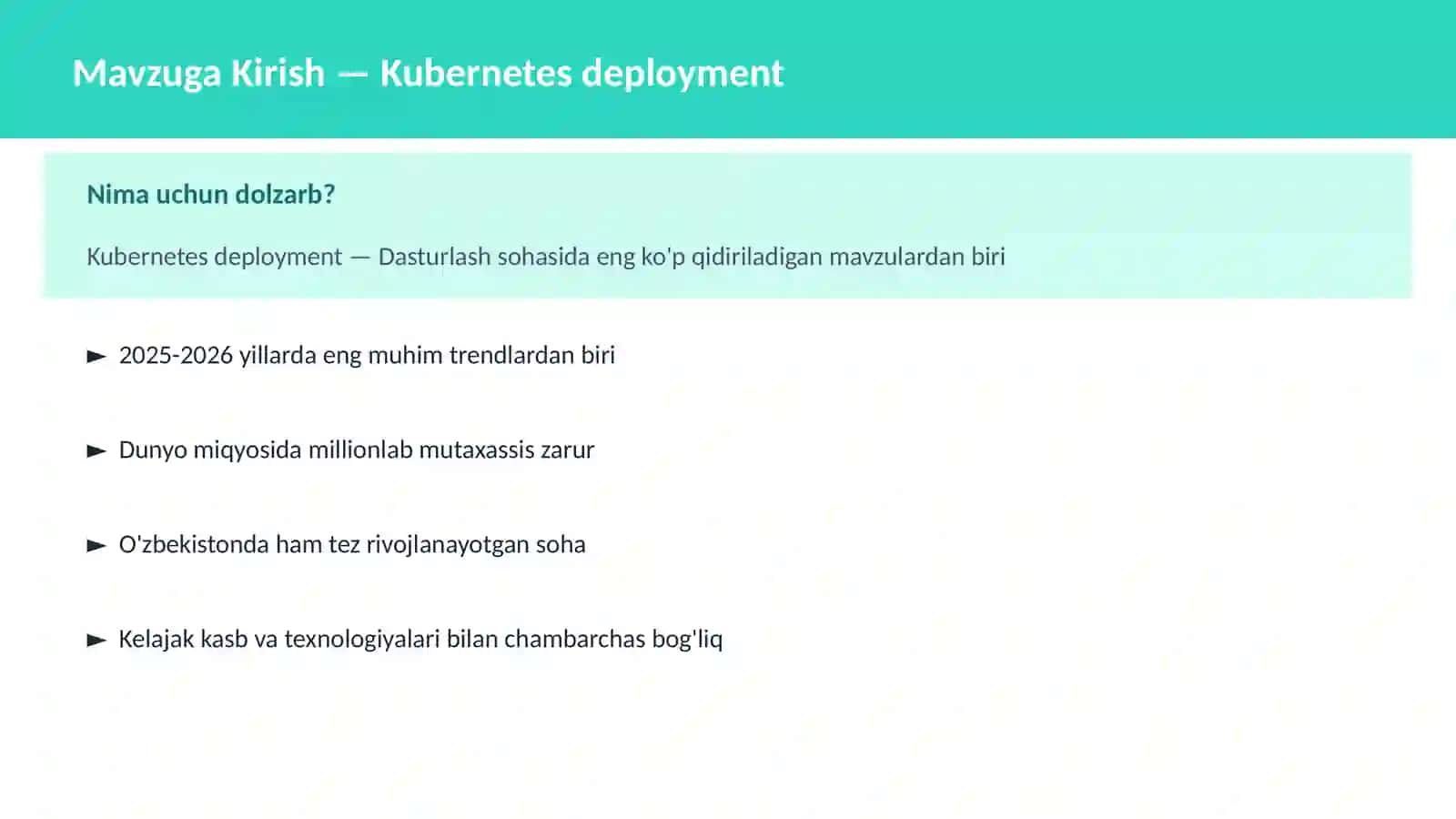 Kubernetes deployment 2