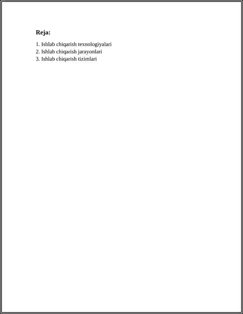 Ishlab chiqarish texnologiyalari 2