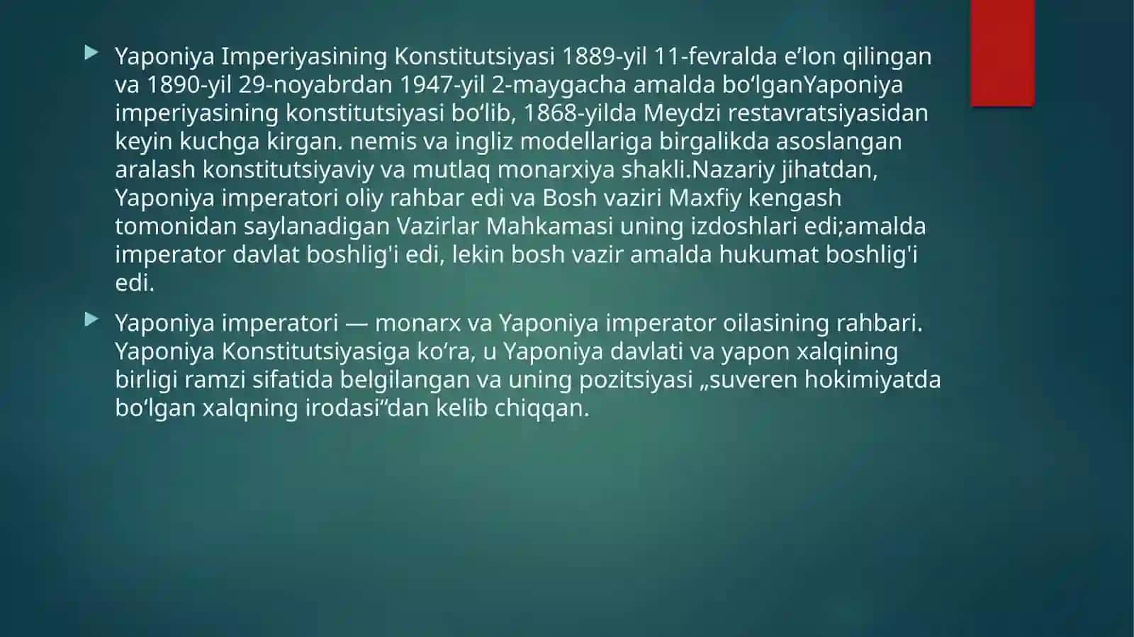 YAPONIYA DAVLATI KONSTITUTSIYASI 2