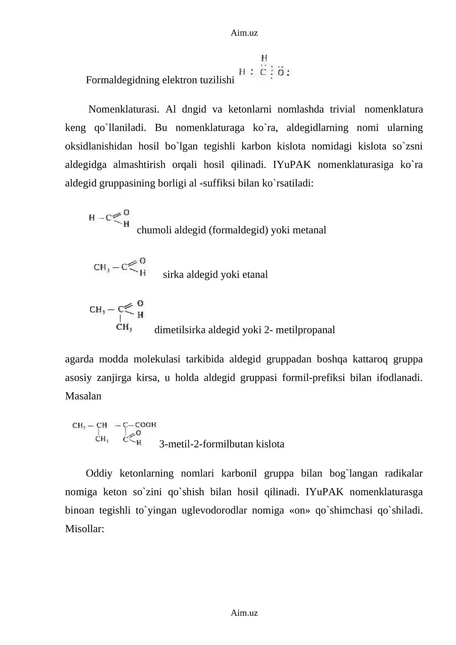 Aldegid va ketonlar (oksobirikmalar) 2