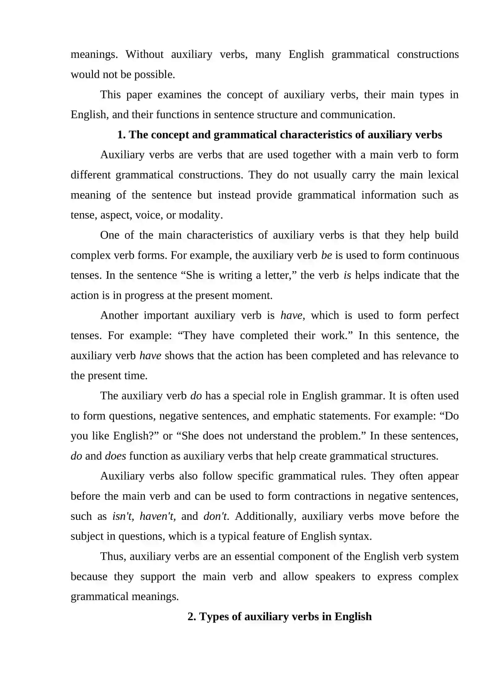 Auxiliary Verbs 2