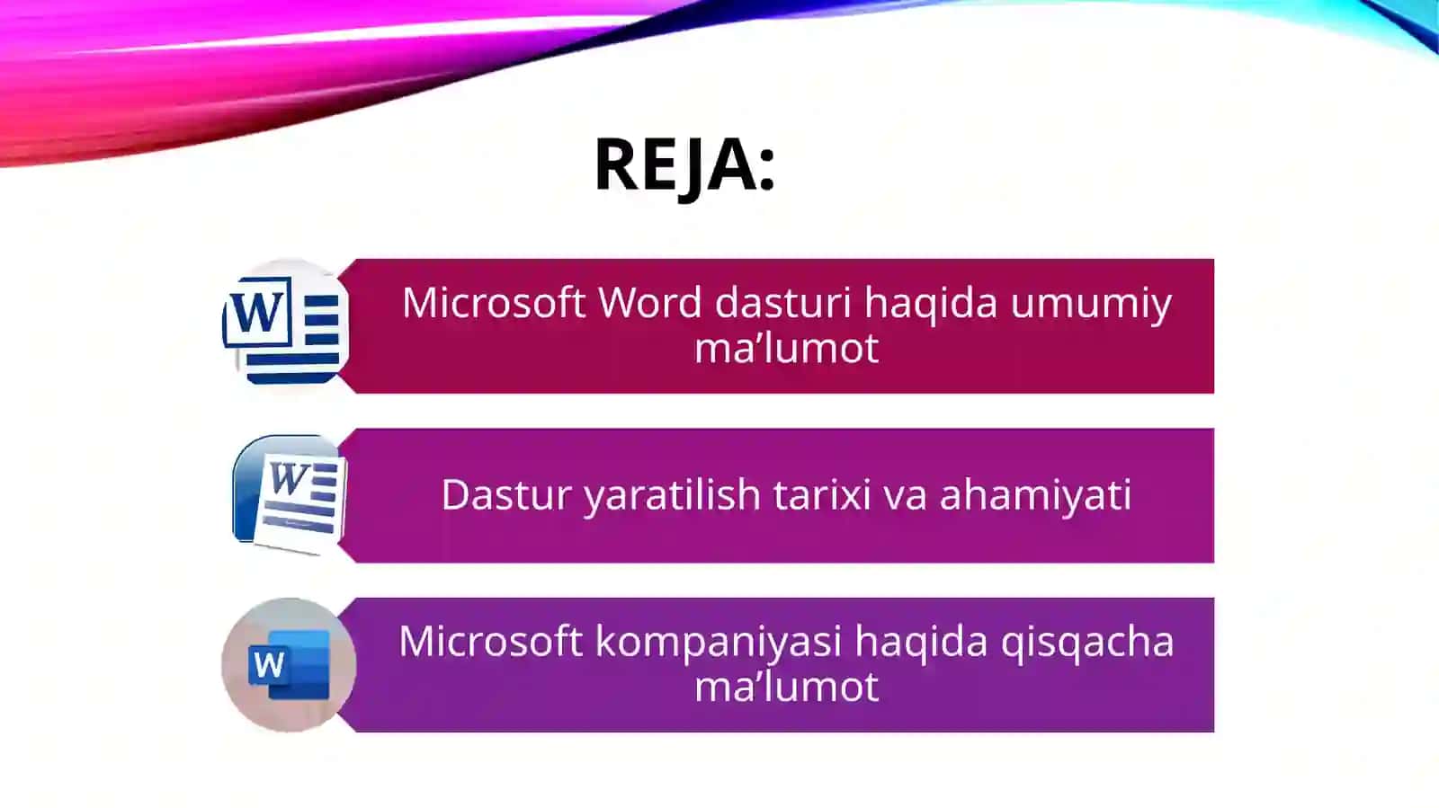 Microsoft Word dasturi haqida 2