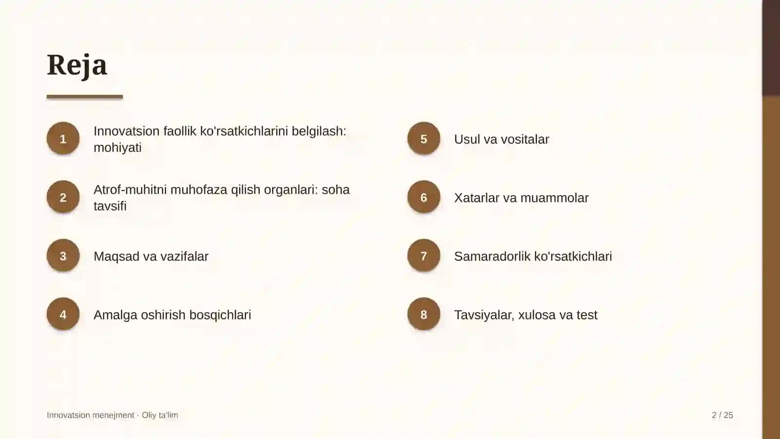 Atrof-muhitni muhofaza qilish organlarida innovatsion faollik ko'rsatkichlarini belgilash 2