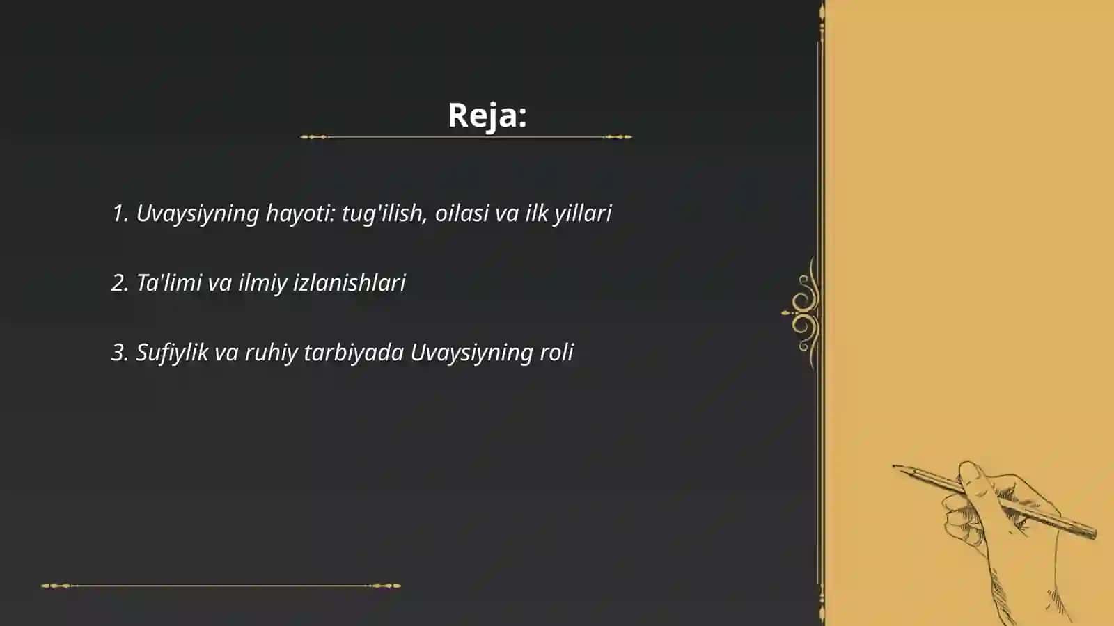 Uvaysiy hayoti va ijodi 2