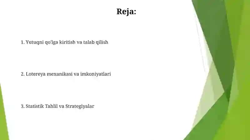 Reja: Ehtimollik va Imkoniyatlar 2