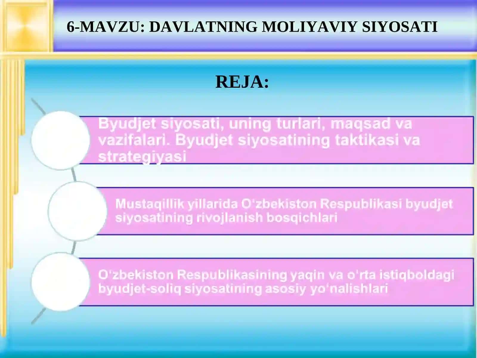 DAVLATNING MOLIYAVIY SIYOSATI 2