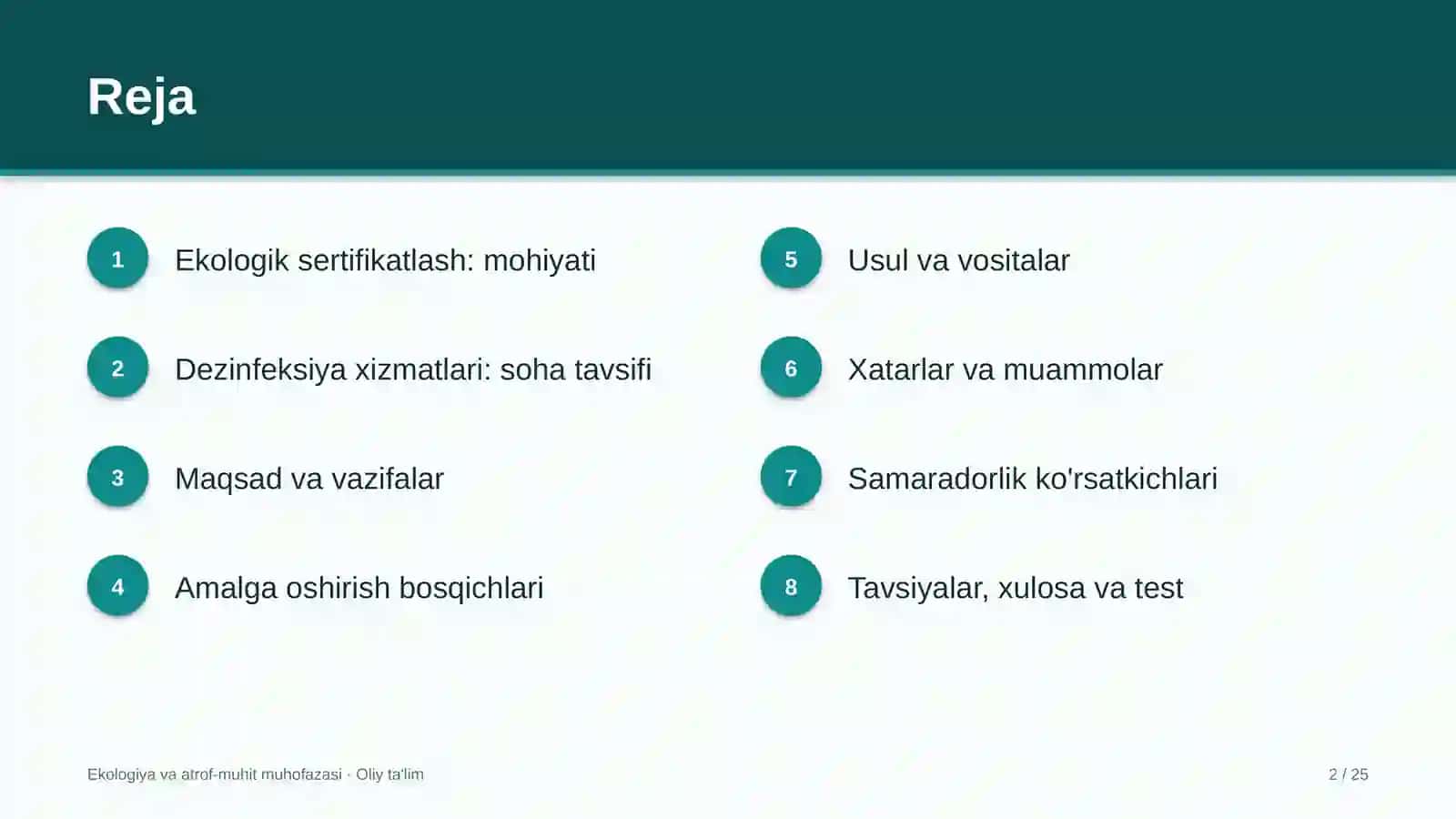 Dezinfeksiya xizmatlarida ekologik sertifikatlash 2
