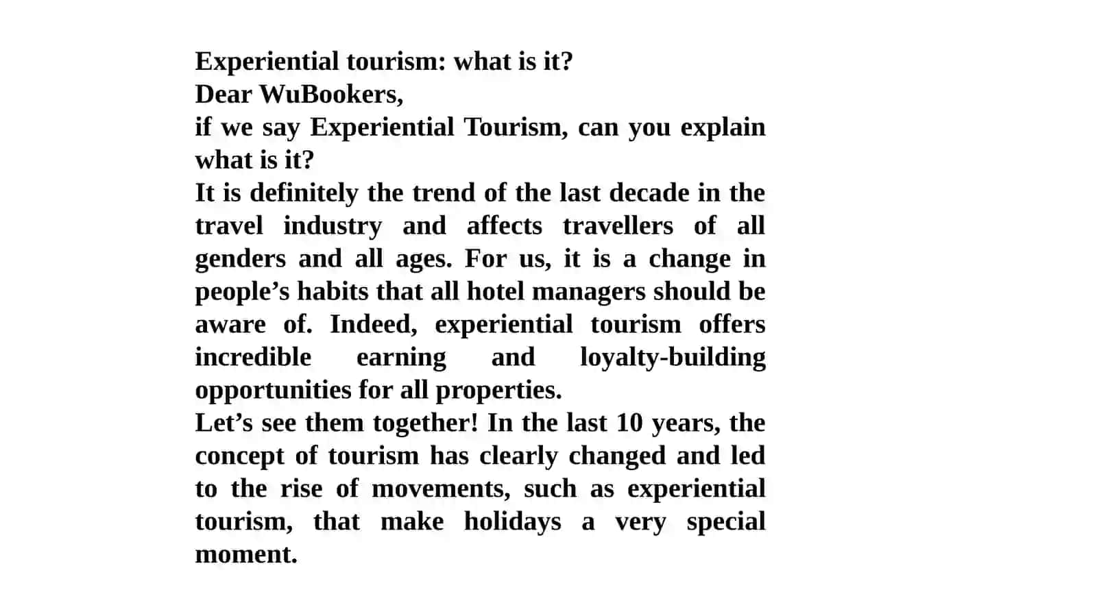 Experiential tourism: what is it? 2